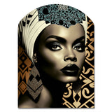 Classy Portrait Of Elegant African Lady X - Asymmetric Metal Wall Art