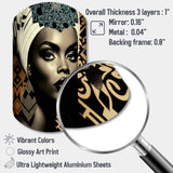 Classy Portrait Of Elegant African Lady X - Asymmetric Metal Wall Art