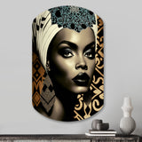 Classy Portrait Of Elegant African Lady X - Asymmetric Metal Wall Art