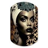 Classy Portrait Of Elegant African Lady X - Asymmetric Metal Wall Art