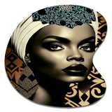 Classy Portrait Of Elegant African Lady X - Asymmetric Metal Wall Art