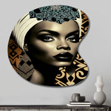 Classy Portrait Of Elegant African Lady X - Asymmetric Metal Wall Art