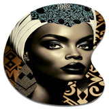 Classy Portrait Of Elegant African Lady X - Asymmetric Metal Wall Art