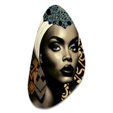 Classy Portrait Of Elegant African Lady X - Asymmetric Metal Wall Art