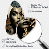 Classy Portrait Of Elegant African Lady X - Asymmetric Metal Wall Art