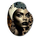 Classy Portrait Of Elegant African Lady X - Asymmetric Metal Wall Art