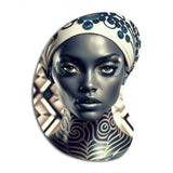 Beautiful Contemporary African Retro Woman I - Asymmetric Metal Wall Art