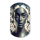 Beautiful Contemporary African Retro Woman I - Asymmetric Metal Wall Art