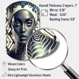 Beautiful Contemporary African Retro Woman I - Asymmetric Metal Wall Art