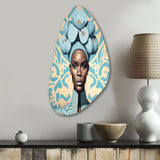 Retro Haute Couture African American Lady V - Asymmetric Metal Wall Art