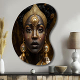 Tribal African Woman I - Asymmetric Metal Wall Art