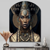 Tribal African Woman II - Asymmetric Metal Wall Art