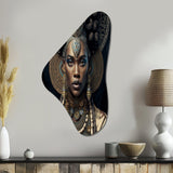 Tribal African Woman II - Asymmetric Metal Wall Art