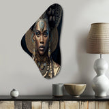 Tribal African Woman II - Asymmetric Metal Wall Art