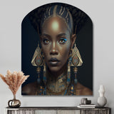 Tribal African Woman IV - Asymmetric Metal Wall Art