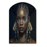 Tribal African Woman IV - Asymmetric Metal Wall Art