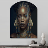 Tribal African Woman IV - Asymmetric Metal Wall Art