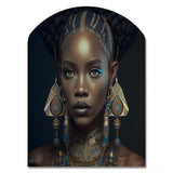 Tribal African Woman IV - Asymmetric Metal Wall Art