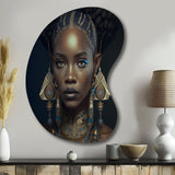 Tribal African Woman IV - Asymmetric Metal Wall Art