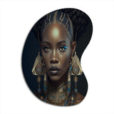 Tribal African Woman IV - Asymmetric Metal Wall Art