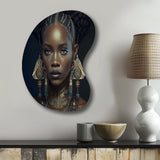 Tribal African Woman IV - Asymmetric Metal Wall Art