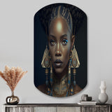 Tribal African Woman IV - Asymmetric Metal Wall Art