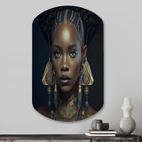 Tribal African Woman IV - Asymmetric Metal Wall Art