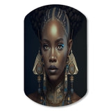 Tribal African Woman IV - Asymmetric Metal Wall Art