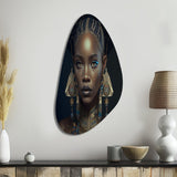 Tribal African Woman IV - Asymmetric Metal Wall Art