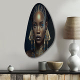 Tribal African Woman IV - Asymmetric Metal Wall Art