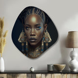 Tribal African Woman IV - Asymmetric Metal Wall Art