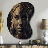 Bohemian Woman Traditional Headdress Vintage Gold I - Asymmetric Metal Wall Art