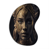 Bohemian Woman Traditional Headdress Vintage Gold I - Asymmetric Metal Wall Art