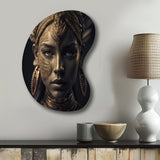 Bohemian Woman Traditional Headdress Vintage Gold I - Asymmetric Metal Wall Art