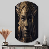 Bohemian Woman Traditional Headdress Vintage Gold I - Asymmetric Metal Wall Art