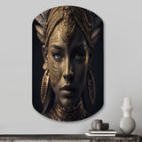 Bohemian Woman Traditional Headdress Vintage Gold I - Asymmetric Metal Wall Art