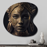 Bohemian Woman Traditional Headdress Vintage Gold I - Asymmetric Metal Wall Art