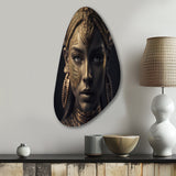 Bohemian Woman Traditional Headdress Vintage Gold I - Asymmetric Metal Wall Art