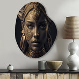 Bohemian Woman Traditional Headdress Vintage Gold I - Asymmetric Metal Wall Art