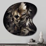 Bohemian Woman Traditional Headdress Vintage Gold III - Asymmetric Metal Wall Art