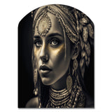 Bohemian Woman Traditional Headdress Vintage Gold V - Asymmetric Metal Wall Art