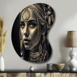 Bohemian Woman Traditional Headdress Vintage Gold V - Asymmetric Metal Wall Art