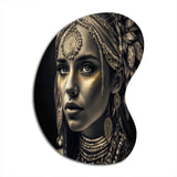 Bohemian Woman Traditional Headdress Vintage Gold V - Asymmetric Metal Wall Art