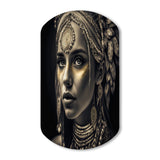 Bohemian Woman Traditional Headdress Vintage Gold V - Asymmetric Metal Wall Art