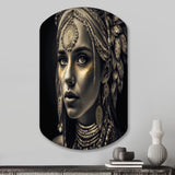 Bohemian Woman Traditional Headdress Vintage Gold V - Asymmetric Metal Wall Art