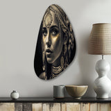 Bohemian Woman Traditional Headdress Vintage Gold V - Asymmetric Metal Wall Art