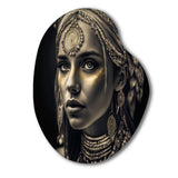 Bohemian Woman Traditional Headdress Vintage Gold V - Asymmetric Metal Wall Art