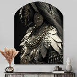 Young Woman With Bohemian Accessories II - Asymmetric Metal Wall Art