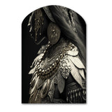 Young Woman With Bohemian Accessories II - Asymmetric Metal Wall Art