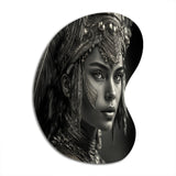 Black And White Bohemian Woman IV - Asymmetric Metal Wall Art